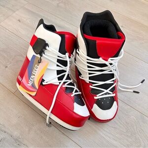 Moon Boot Red and White Shoes